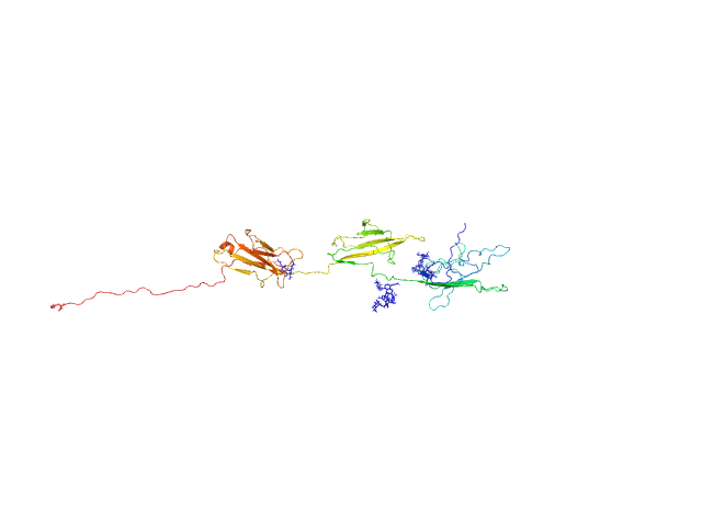 Interleukin-18 receptor accessory protein ectodomain with Rα linker BILBOMD model