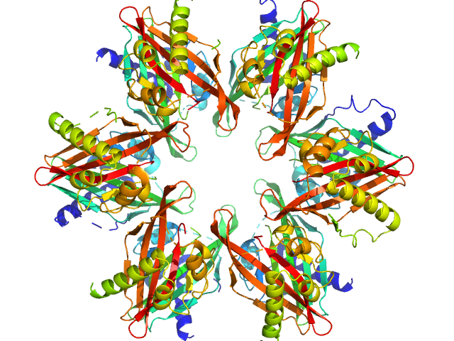 Calcium/calmodulin-dependent protein kinase type II subunit alpha PYMOL model