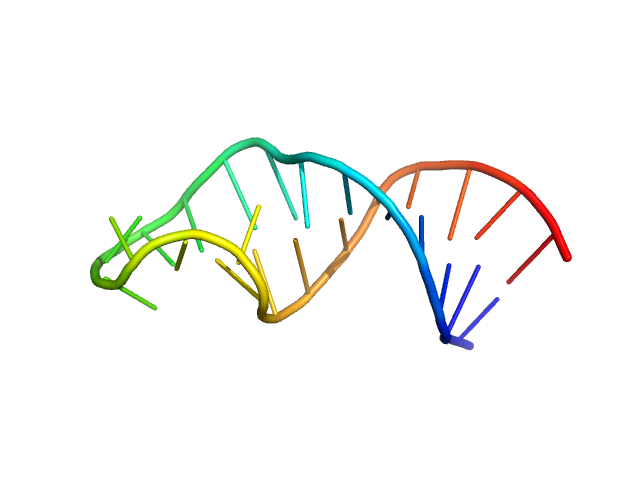 sub-element stem-loop 5b from SARS-CoV-2 5'genomic end PYMOL model