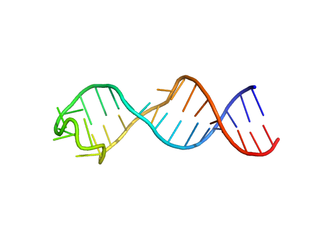 sub-element stem-loop 5a from SARS-CoV-2 5'genomic end PYMOL model